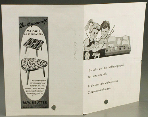 60年代のモザイクテーブルと絵付けキットのカタログ